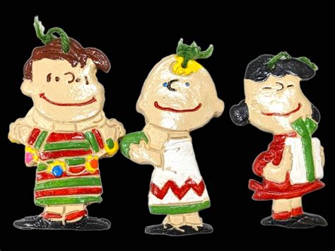 Peanuts Cartoon Characters Christmas Tree Ornaments Set of 3 - Etsy