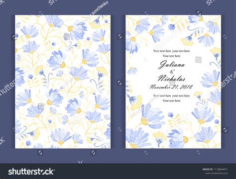 Watercolor Flower Background Border Invitation Card Stock Illustration 1118844671 | Shutterstock