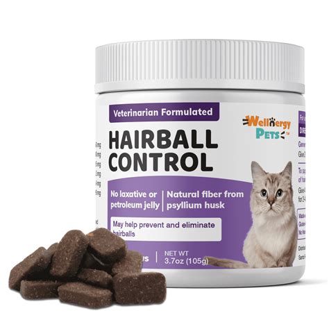 Natural Hairball Control Chews for Cats – Hairball Remedy & Aid with Omega 3 6 Fatty Acids, Zinc ...