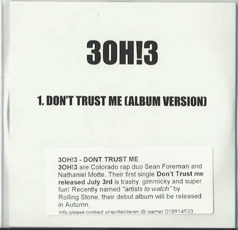 3OH!3 - Don't Trust Me (Album Version) (2009, Plastic Wallet, CDr ...