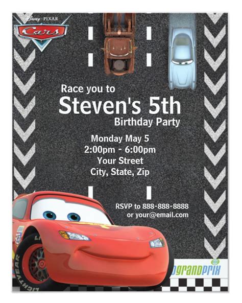 Cars Birthday Invitation | Zazzle.com | Cars birthday invitations, Cars birthday, Pixar cars ...