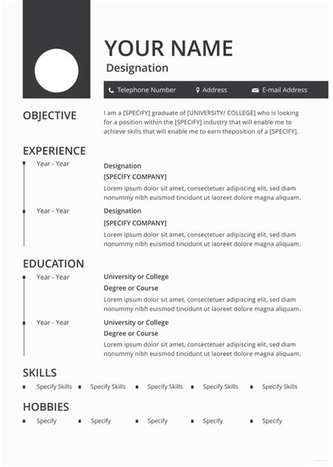 48+ Blank Resume Templates - DOC, PDF | Free & Premium Templates