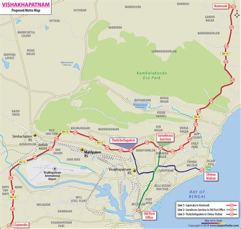 Visakhapatnam Metro Map, Route Map of Proposed Visakhapatnam Metro