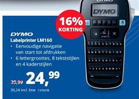 Dymo Labelprinter LM160 16% Korting Aanbieding bij Office Centre - 1Folders.nl