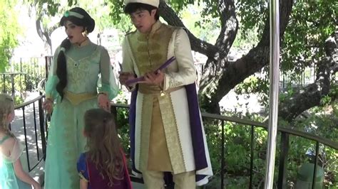 Princess Jasmine and Prince Aladdin Meet and Greet Disneyland 2017 - YouTube