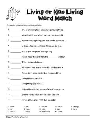 Living and Non Living Match | Science worksheets, Living and nonliving, Characteristics of ...