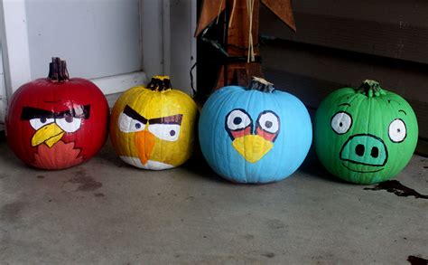 made three little boys some angry bird pumpkins today :D Angry Birds Halloween Costume, Fall ...