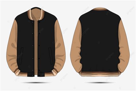 Varsity Jacket Mockup Vector Illustration, Varsity Jacket, Jacket Mockups, Front And Back PNG ...