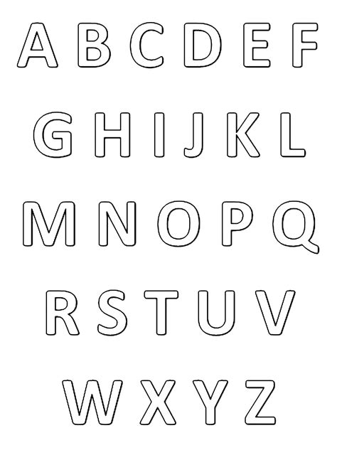 Alphabet simple - Alphabet Coloring pages for kids to print & color