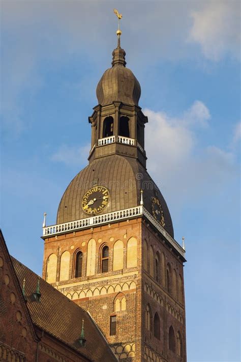 Riga Cathedral at sunset stock image. Image of europe - 110759913