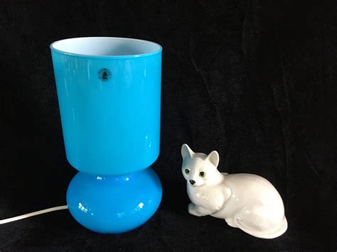 Vintage Ikea Lykta lamp retro mushroom table lamp in blue | Etsy