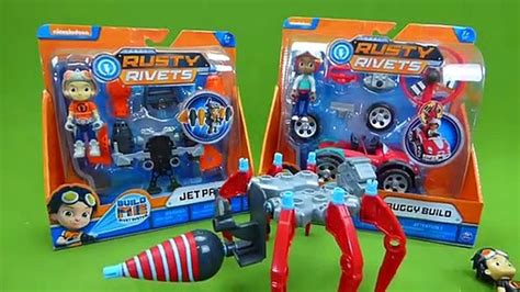 Rusty Rivets Toys Jet Pack and Ruby's Buggy Build Botasaur Dinosaur Nick Jr STEM Toys Video for ...