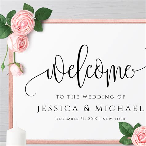 Rustic Wedding Welcome Sign Template, Printable Editable Welcome Board – SunshineWeddingParty