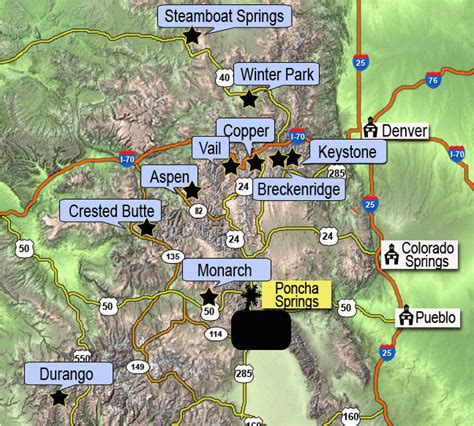 Colorado Ski Resorts Map From Denver | secretmuseum