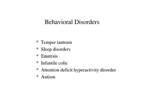 SOLUTION: Behavioral disorders - Studypool