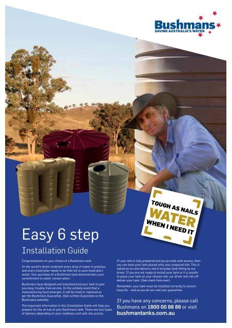 Installation Guide here - Bushman Tanks