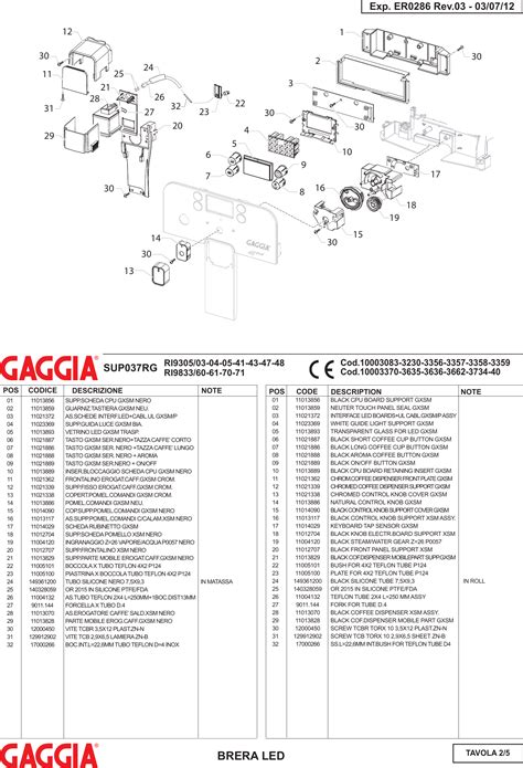 Gaggia Brera Parts Diagram