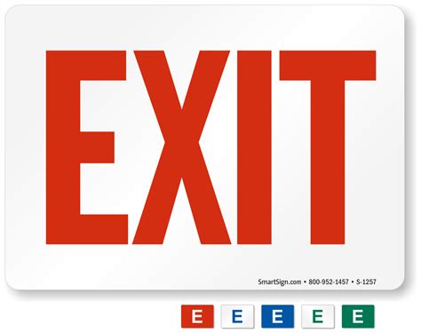 Printable Exit Sign While Our Safety Sign Designs Are.