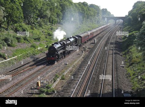 Class 5 and King Arthur 460 steam locomotives at Twyford 22 May 2010 Stock Photo - Alamy