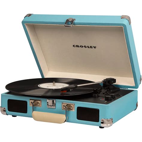 Crosley Cruiser Deluxe Portable Turntable Vinyl Record Player with Built-in Speaker Turquoise ...