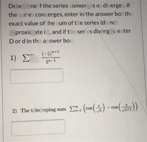 2) The telescoping sum sumn1i... | See how to solve it at QANDA