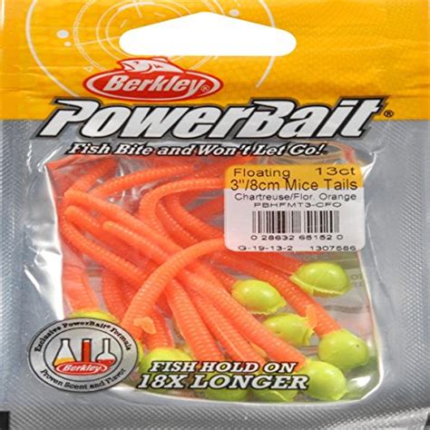 Berkley PowerBait Floating Mice Tails Chartreuse/Fluorescent Orange, 3" (13 Count) | Pricepulse