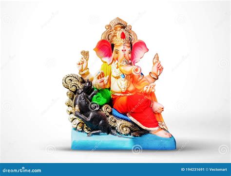 Lord Ganpati Idol for Happy Ganesh Chaturthi Festival of India Stock Image - Image of lord ...