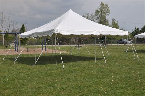 20 x 20 White Pole Tent Canopy - Commercial Grade