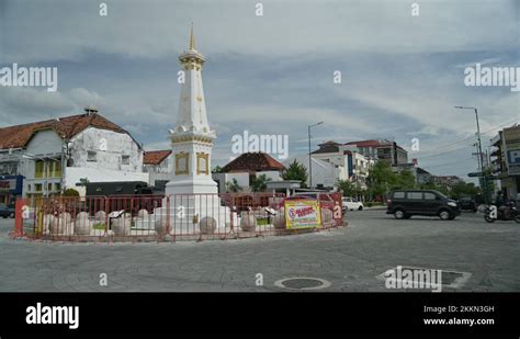 Tugu Jogja or Yogyakarta monument view as Yogyakarta city icon with ...