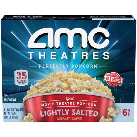 AMC Theatres Microwave Popcorn 6ct, Lightly Salted - Walmart.com