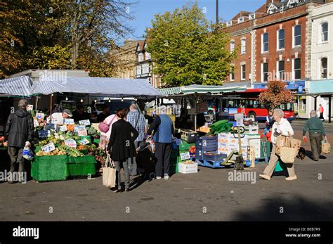 Salisbury Wiltshire England market day in the city centre Stock Photo - Alamy