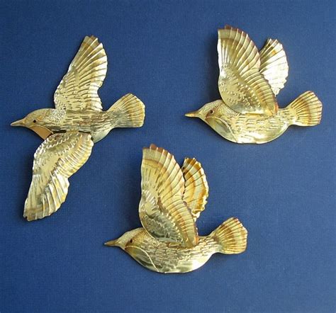 Flying Birds Vintage Wall Decor Set of Three Metal Birds