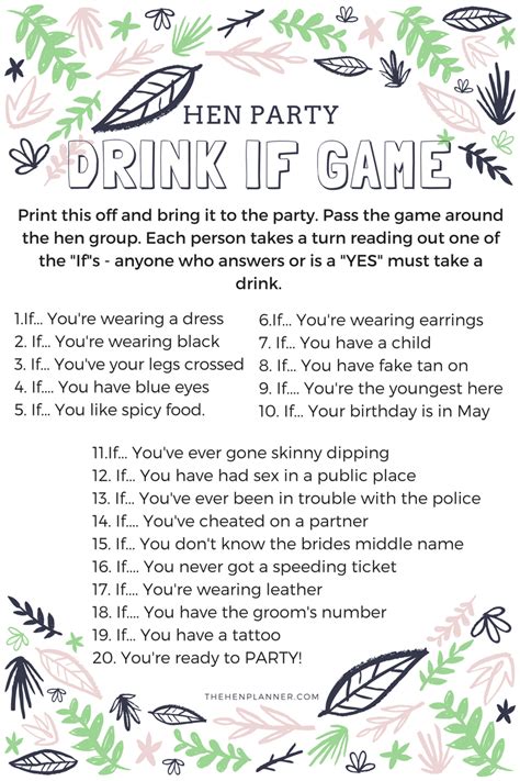 8 Best Hen Party Drinking Games | Bachelorette party games drinking, Hen party, Hen night ideas