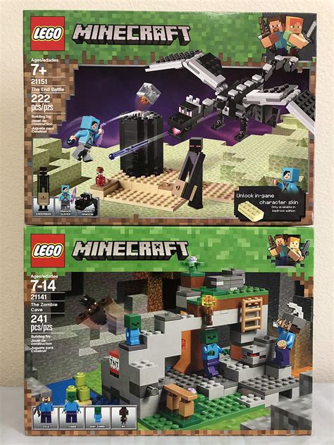 Buy LEGO Minecraft The End Battle & LEGO The Zombie Cave Online at ...