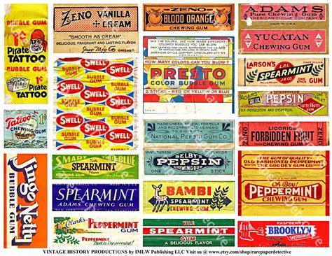 Gum Wrapper Advertising Retro Style Chewing Gum Packaging for - Etsy | Chewing gum, Wrappers ...