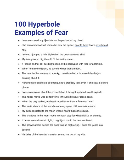 Hyperbole of Fear - 99+ Examples, How to Write, PDF, Tips