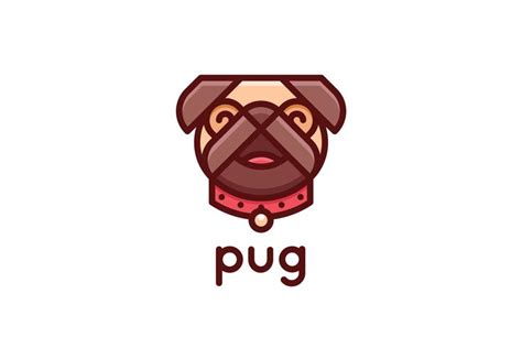 Pug Logo | Pugs, Geometric logo design, Logo design creative