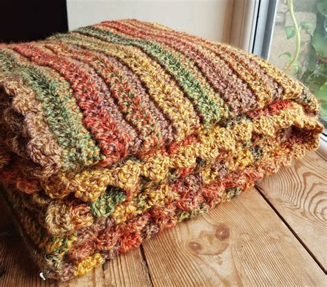 Chunky autumnal blanket chunky fall throw crochet autumn | Etsy