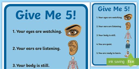 Give Me 5 Display Poster - How to Teach Active Listening