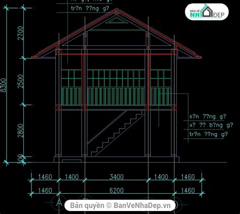 File autocad đo vẽ nhà sàn Bác Hồ