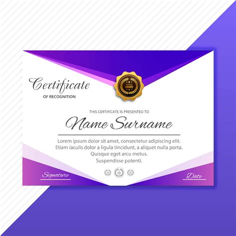 Angled purple certificate of appreciation 1233172 Vector Art at Vecteezy