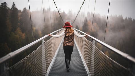 Girl Walking On Switzerland Mountains Bridges 4k Wallpaper,HD Girls Wallpapers,4k Wallpapers ...