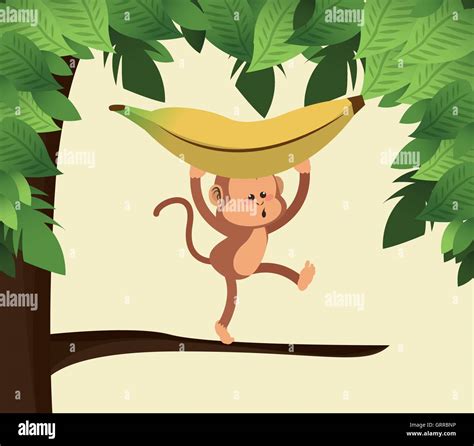 jungle monkey cartoon Stock Vector Image & Art - Alamy