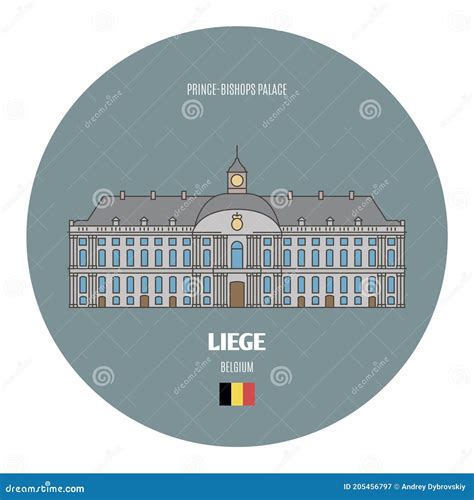 Prince-Bishops Palace in Liege, Belgium. Architectural Symbols of European Cities Stock Vector ...