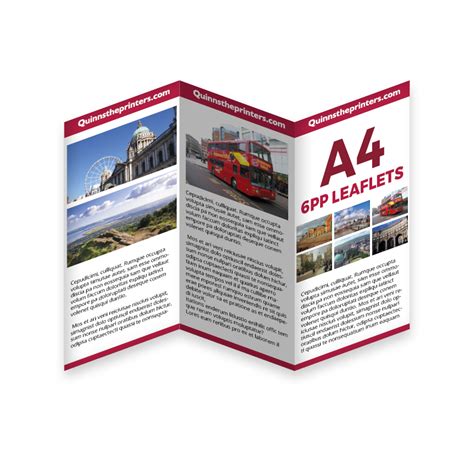 6pp A4 Leaflet Printing For the Trade | Quinnstheprinters.com