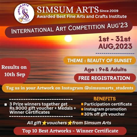 INTERNATIONAL ONLINE ART COMPETITION – AUGUST 2023 – SIMSUM ARTS