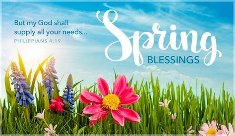 Spring Blessings - Philippians 4:19 eCard - Free Spring Cards Online