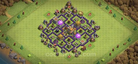 Farming Base TH7 with Link, Anti Air / Dragon, Hybrid - Clash of Clans ...