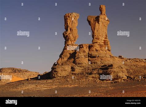 Prominent rock formation in the Tadrart, Tassili n'Ajjer National Park, Unesco Site, Algeria ...