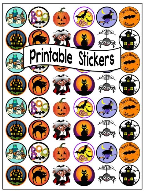 $2 the whole set - Printable 'Halloween' Sticker Templates at Clever Chameleon TPT. Print on ...